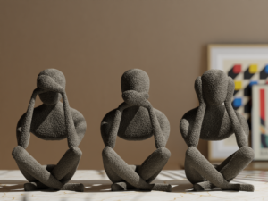 no evil trio – minimalist decorative sculpture set