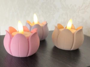 Spring Tulip Tea Light Holder - Elegant Home Decor (Set of 3)