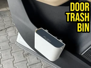 Car Door Pocket Trash Bin with Push Lid - Auto Organizer