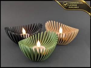 Kaska Slat LED Tea Light Holder | Modern Home Decor (Set of 2)