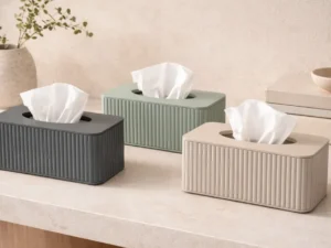 Japandi Aura Ribbed Minimalist Tissue Box Cover