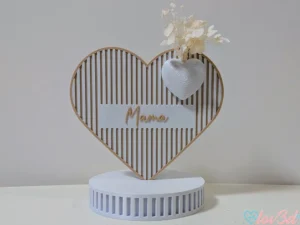 Boho Slat Heart Flower Stand